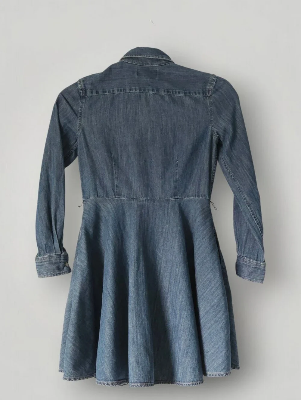 Polo Ralph Lauren Girls 10 Denim Shirt Dress Long Sleeve Fit Flare Button Front